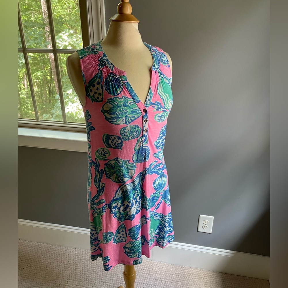 Lilly Pulitzer Pink/Blue Sleeveless Dress XS